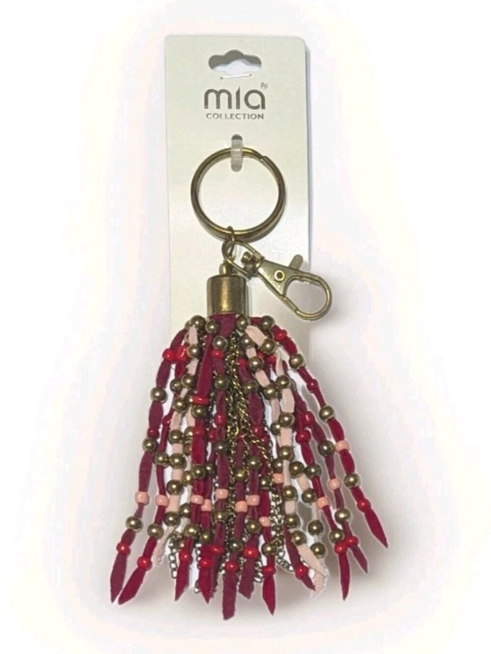 Beaded Tassel Charm Keychain